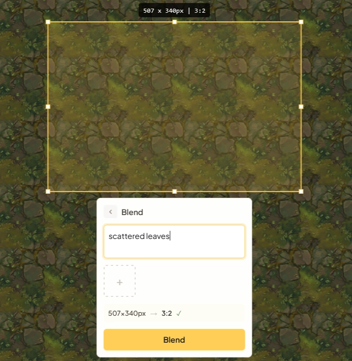 Grid cell selection on the canvas