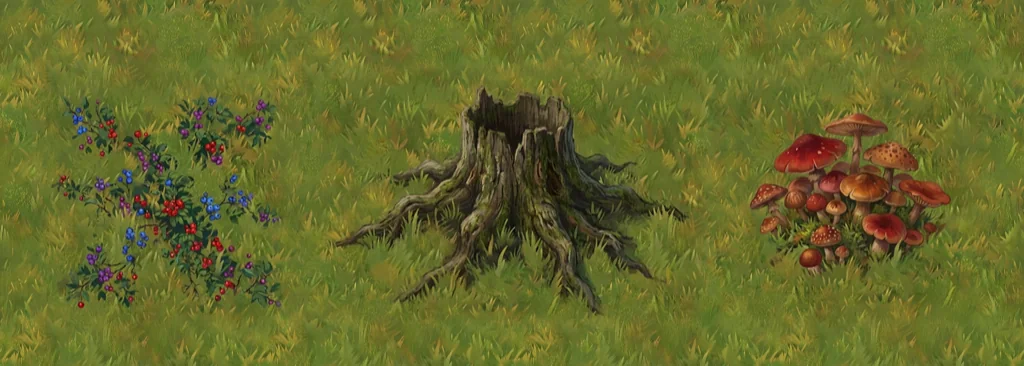 Completed forest tile with details