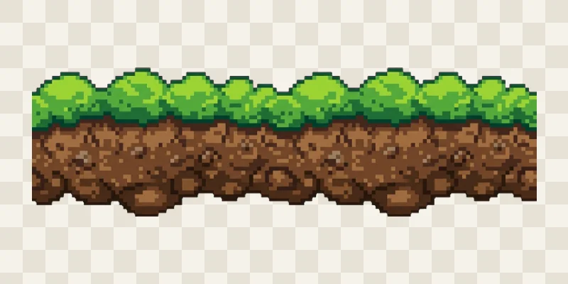 Self-tiling pixel art platform strip