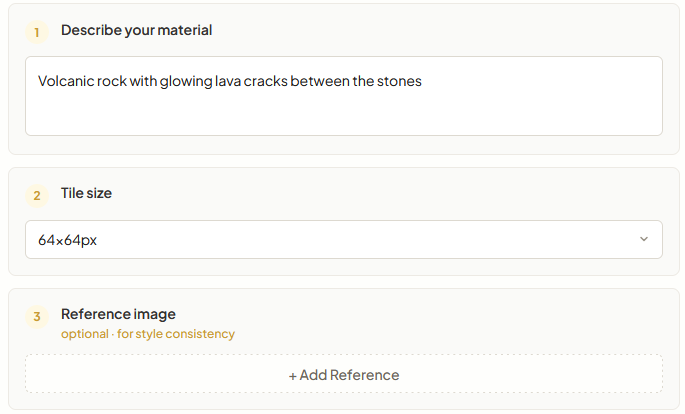 Tileset generation modal